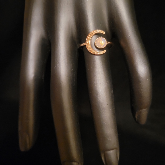 2/$20 Celestial Rose Gold Crescent Moon Ring - Picture 2 of 4